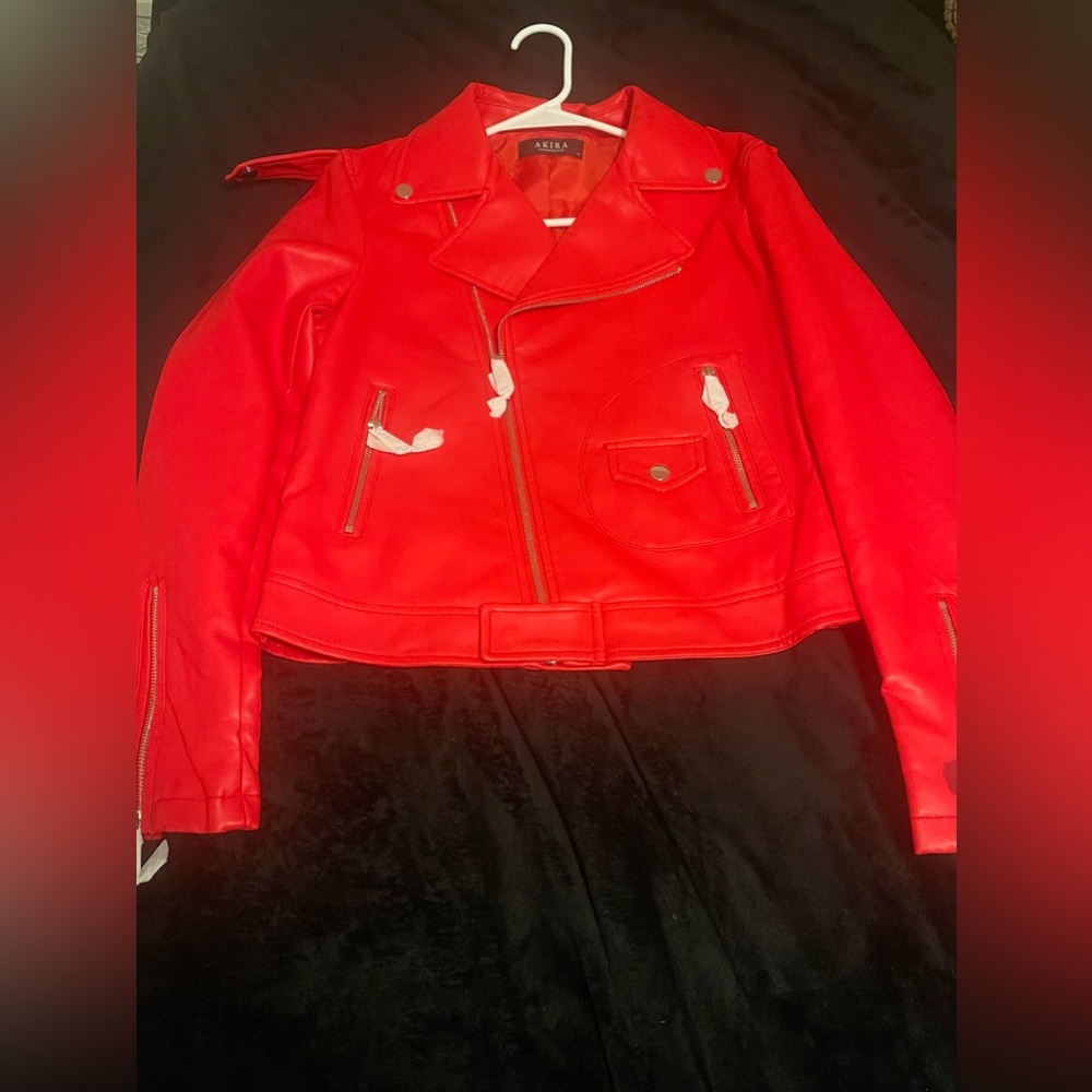 Red Hot Faux Leather Jacket ❤️